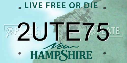 2UTE75 New Hampshire License Plate