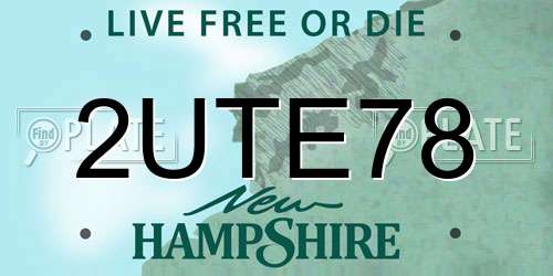 2UTE78 New Hampshire License Plate