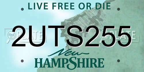 2UTS255 New Hampshire License Plate