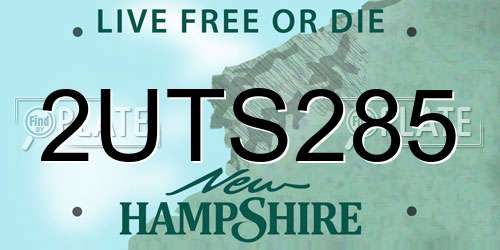2UTS285 New Hampshire License Plate