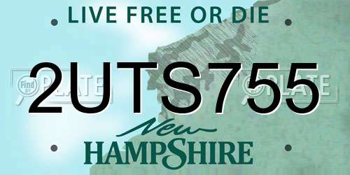 2UTS755 New Hampshire License Plate