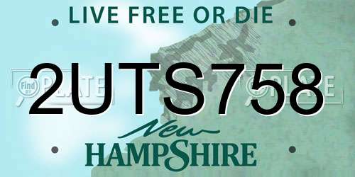 2UTS758 New Hampshire License Plate