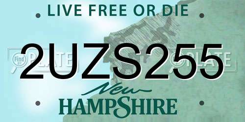 2UZS255 New Hampshire License Plate