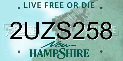 2UZS258 New Hampshire License Plate