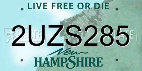 2UZS285 New Hampshire License Plate