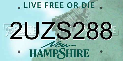 2UZS288 New Hampshire License Plate