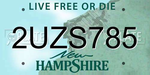 2UZS785 New Hampshire License Plate