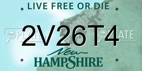 2V26T4 New Hampshire License Plate