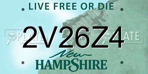 2V26Z4 New Hampshire License Plate