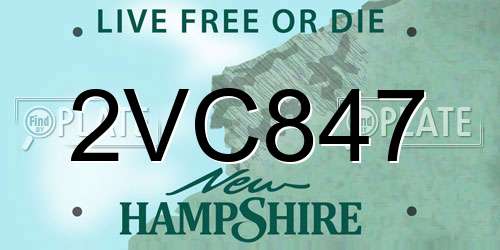 2VC847 New Hampshire License Plate