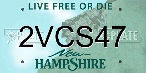 2VCS47 New Hampshire License Plate