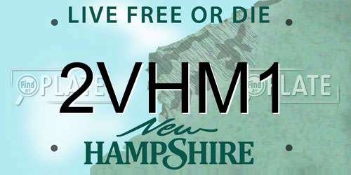 2VHM1 New Hampshire License Plate