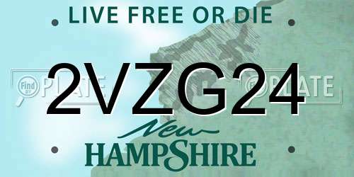 2VZG24 New Hampshire License Plate