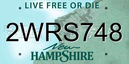 2WRS748 New Hampshire License Plate