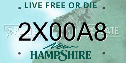 2X00A8 New Hampshire License Plate