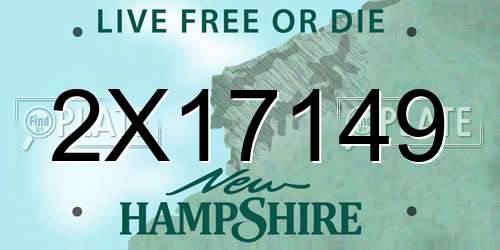2X17149 New Hampshire License Plate