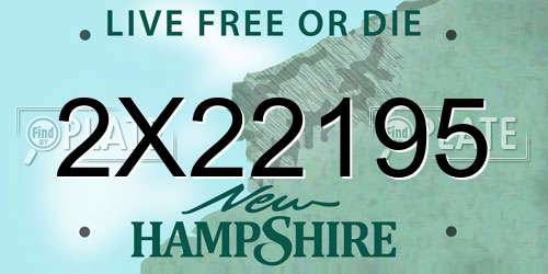 2X22195 New Hampshire License Plate