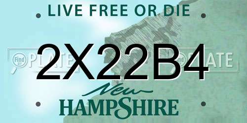 2X22B4 New Hampshire License Plate
