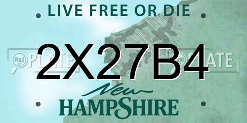 2X27B4 New Hampshire License Plate