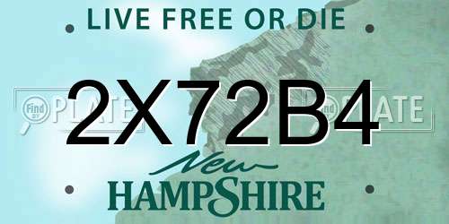 2X72B4 New Hampshire License Plate