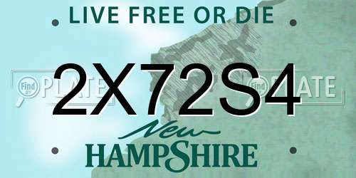 2X72S4 New Hampshire License Plate