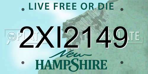 2XI2149 New Hampshire License Plate