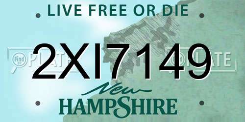2XI7149 New Hampshire License Plate