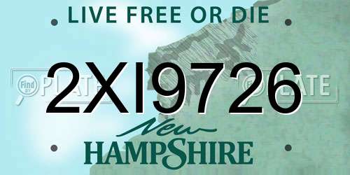 2XI9726 New Hampshire License Plate