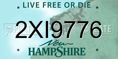 2XI9776 New Hampshire License Plate