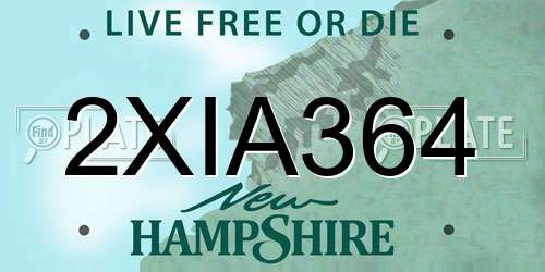 2XIA364 New Hampshire License Plate
