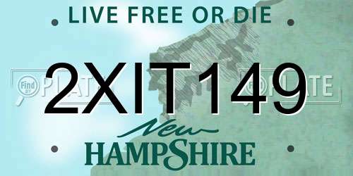 2XIT149 New Hampshire License Plate