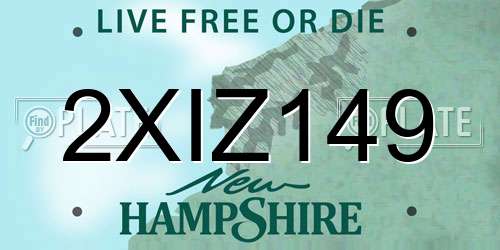 2XIZ149 New Hampshire License Plate