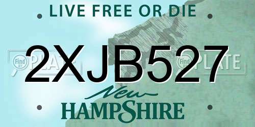2XJB527 New Hampshire License Plate