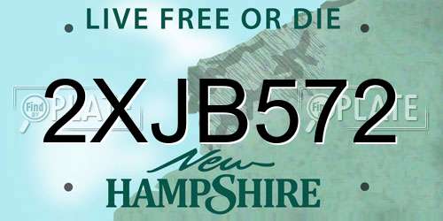 2XJB572 New Hampshire License Plate