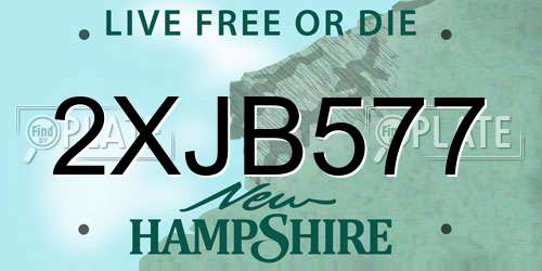 2XJB577 New Hampshire License Plate