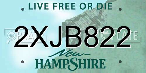 2XJB822 New Hampshire License Plate