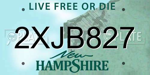 2XJB827 New Hampshire License Plate