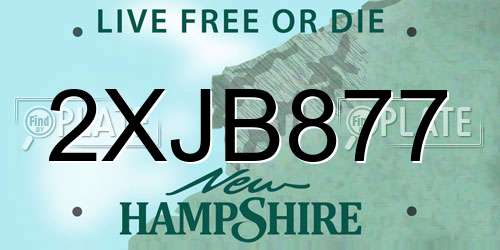 2XJB877 New Hampshire License Plate