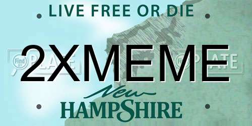 2XMEME New Hampshire License Plate