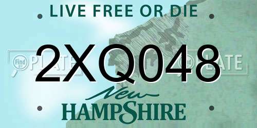 2XQ048 New Hampshire License Plate