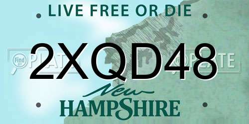 2XQD48 New Hampshire License Plate