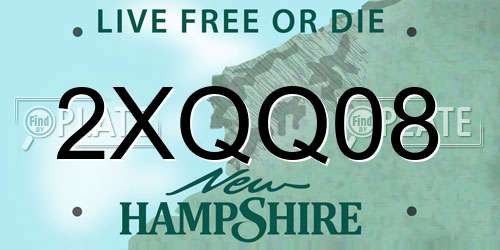 2XQQ08 New Hampshire License Plate