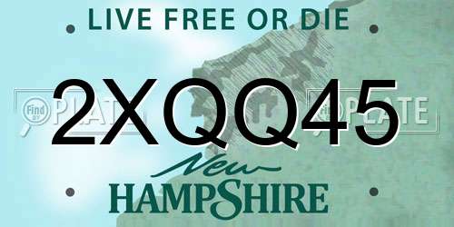 2XQQ45 New Hampshire License Plate