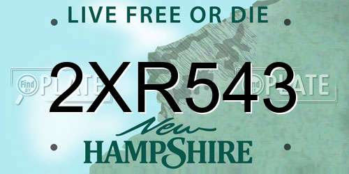 2XR543 New Hampshire License Plate