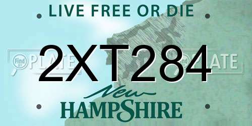 2XT284 New Hampshire License Plate