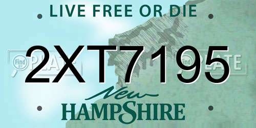 2XT7195 New Hampshire License Plate