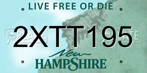 2XTT195 New Hampshire License Plate