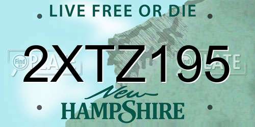 2XTZ195 New Hampshire License Plate
