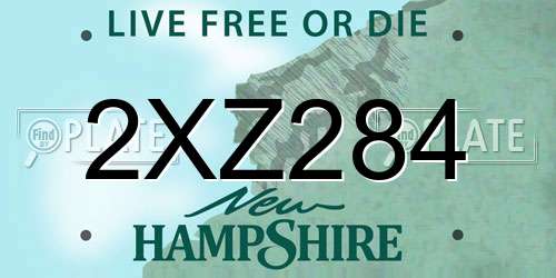 2XZ284 New Hampshire License Plate