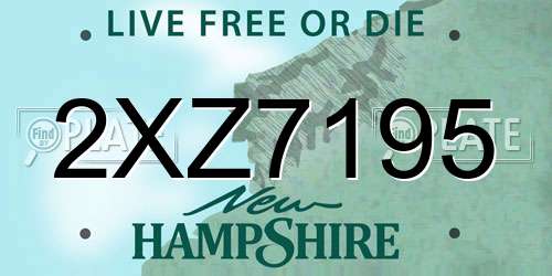 2XZ7195 New Hampshire License Plate